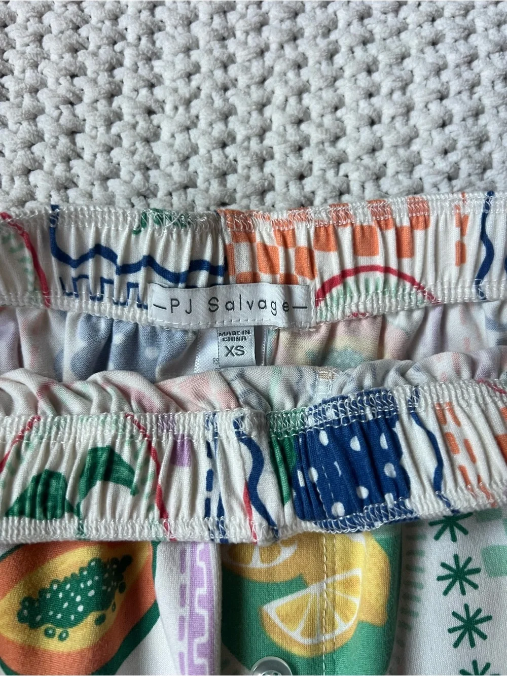 P.J. Salvage Fruit Cloud Soft Pajama Set Short Sleeve Sleepwear PJs Cute Size XS